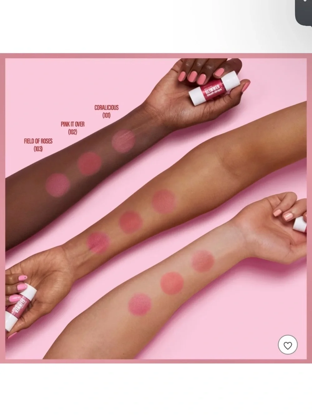 Revlon Glimmer Blush Drops in 102 Pink it Over NEW